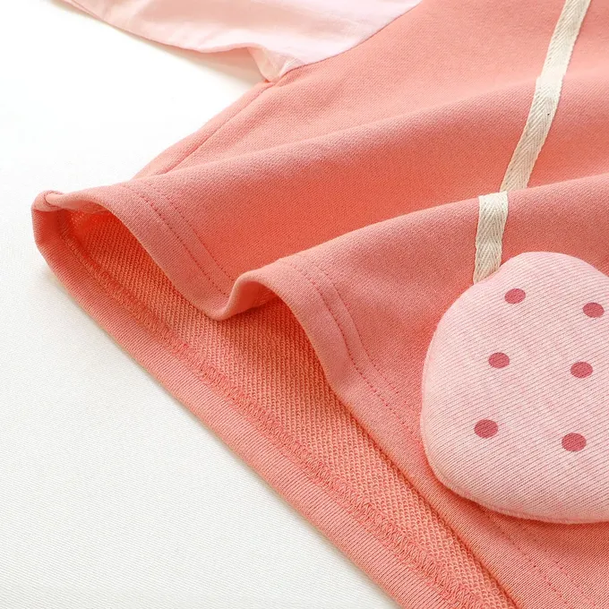 日本 ZOOLAND - 水果樂園 小包造型澎澎長袖上衣-蘋果-米杏