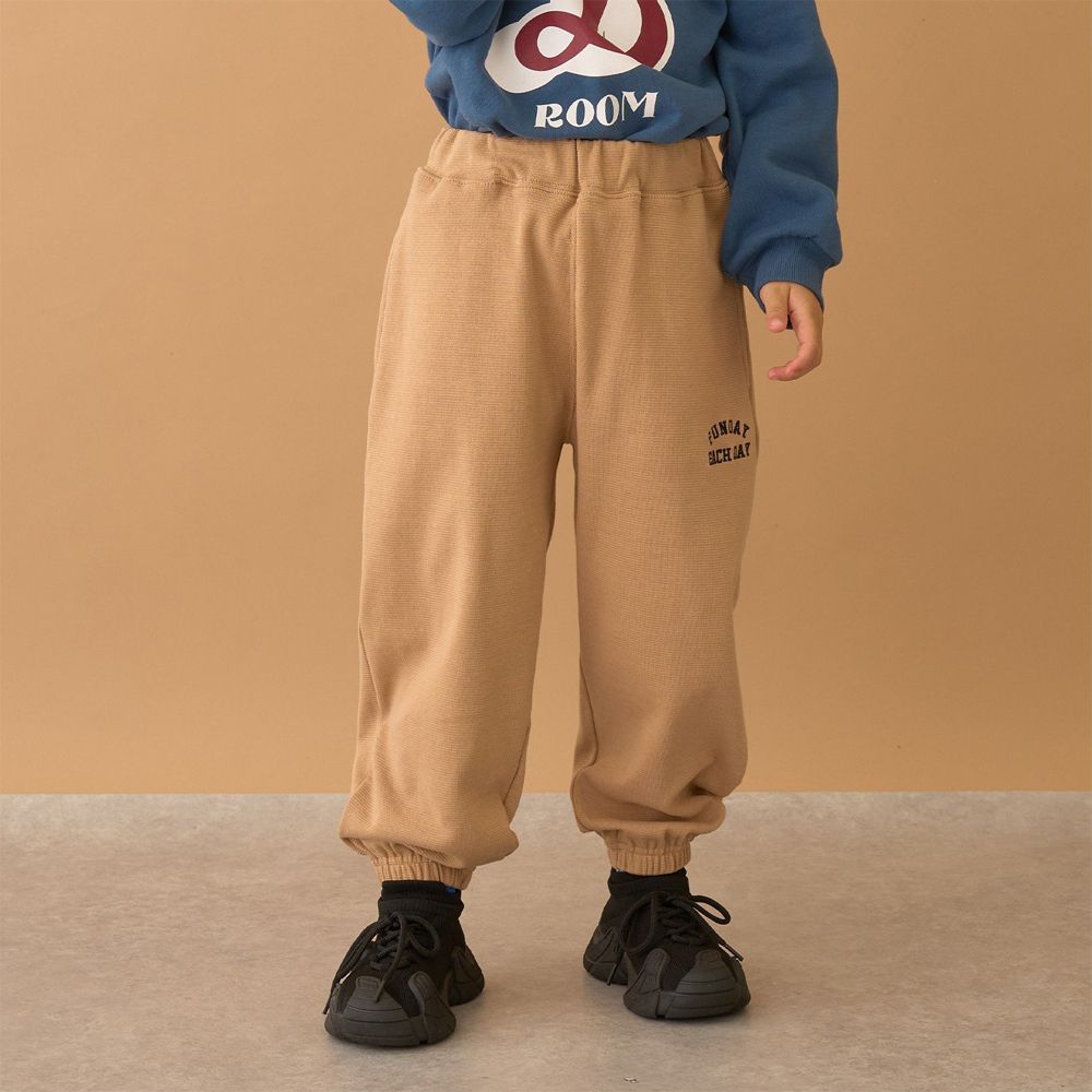 舒適鬆緊縮口運動褲-卡其