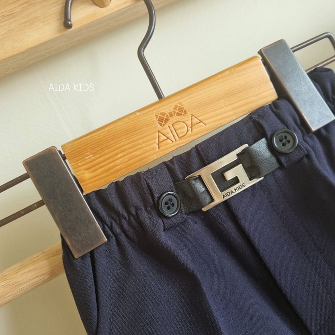 韓國 AIDA - 鬆緊腰裝飾腰帶百搭短褲-黑