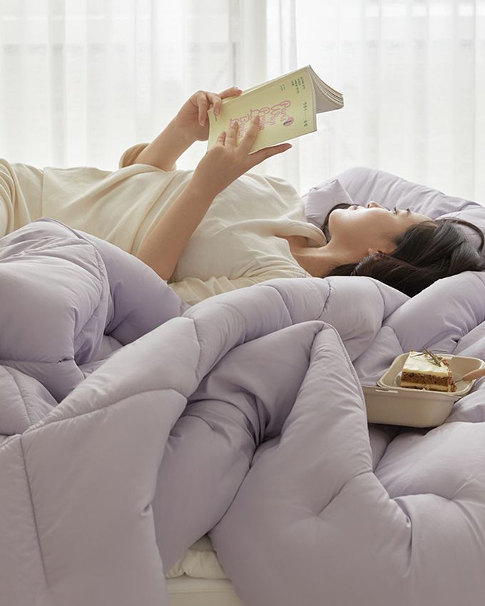 韓國 Maatila - 可水洗M2抗菌防蟎棉花糖棉被-浪漫紫