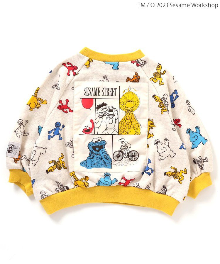 日本 apres les cours - 聯名限定 芝麻街印花大學T-米黃