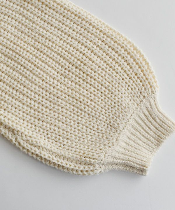 日本 zootie - 立體粗細拼接針織毛衣-深綠