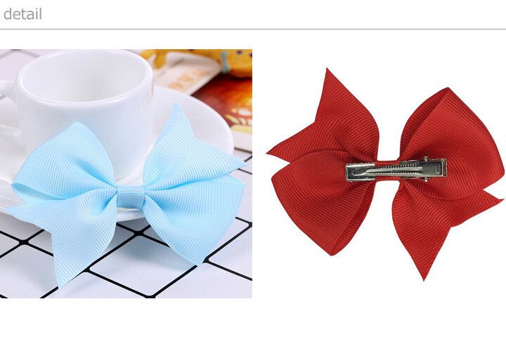 日本 Maison de Ravi - 浪漫蝴蝶結髮夾-星際灰 (小(長9.5cm))