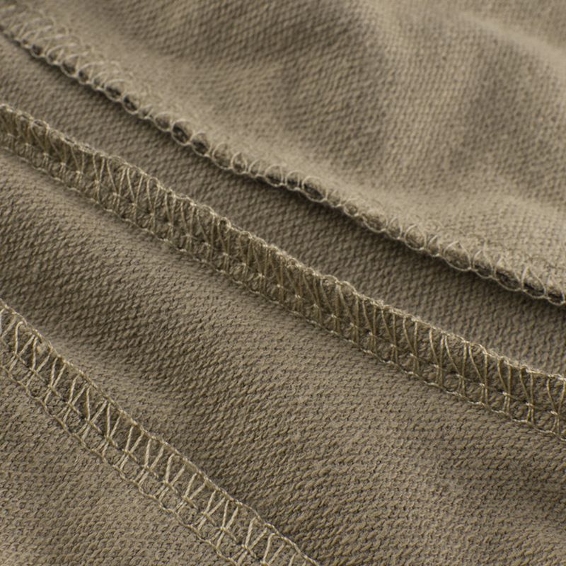 純棉腰鬆緊休閒五分褲-迷彩-卡其綠