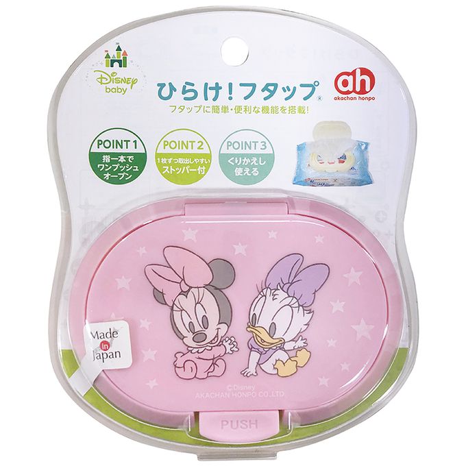 akachan honpo - FUTAP按壓式濕紙巾蓋迪士尼-米妮&黛西-粉紅色