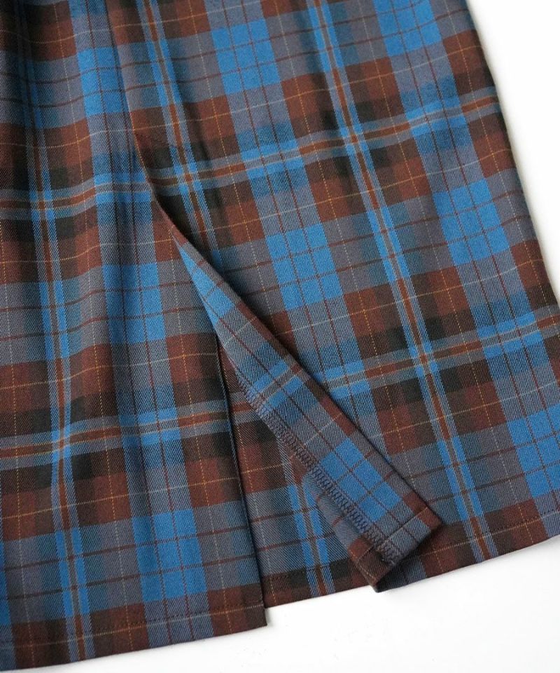 日本 zootie - 學院風格紋修身鉛筆裙-酒紅