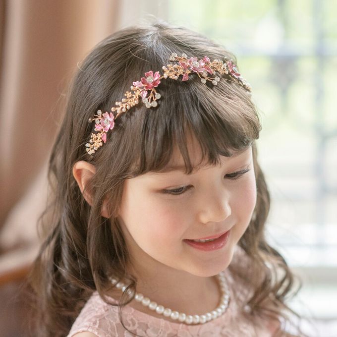 日本 Catherine Cottage - 細緻水鑽感花仙子造型髮箍-藍綠