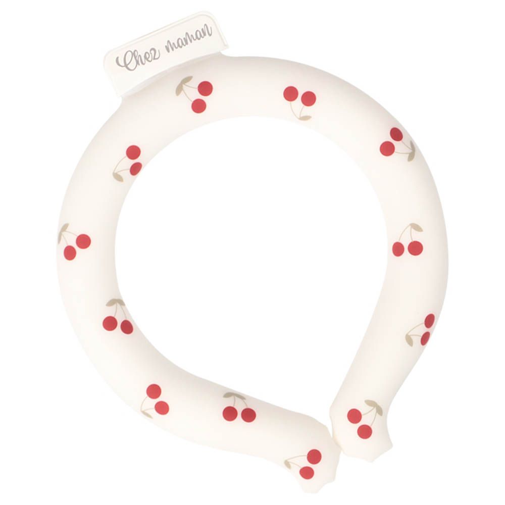 涼感頸圈-櫻桃-象牙白色 (脖圍約 25~28cm)