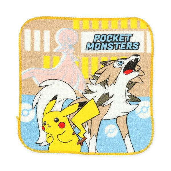 日本西松屋 - 純棉上學擦手巾/手帕(3入組)-寶可夢-耿鬼/噴火龍 (16×16cm)