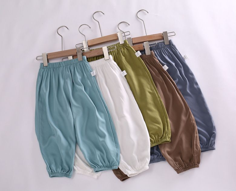 純色冰絲棉質防蚊褲/空調褲-卡其色