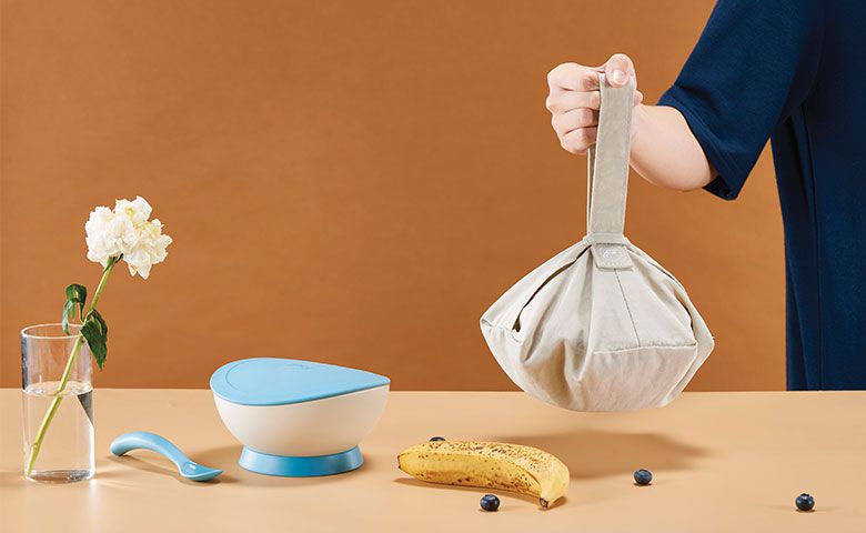 FLYTTA - FADI 幼兒吸盤學習碗-海洋蘇打藍-(碗*1, 上蓋*1, 吸盤*1, 湯匙*1, 贈無痕碗墊*1)