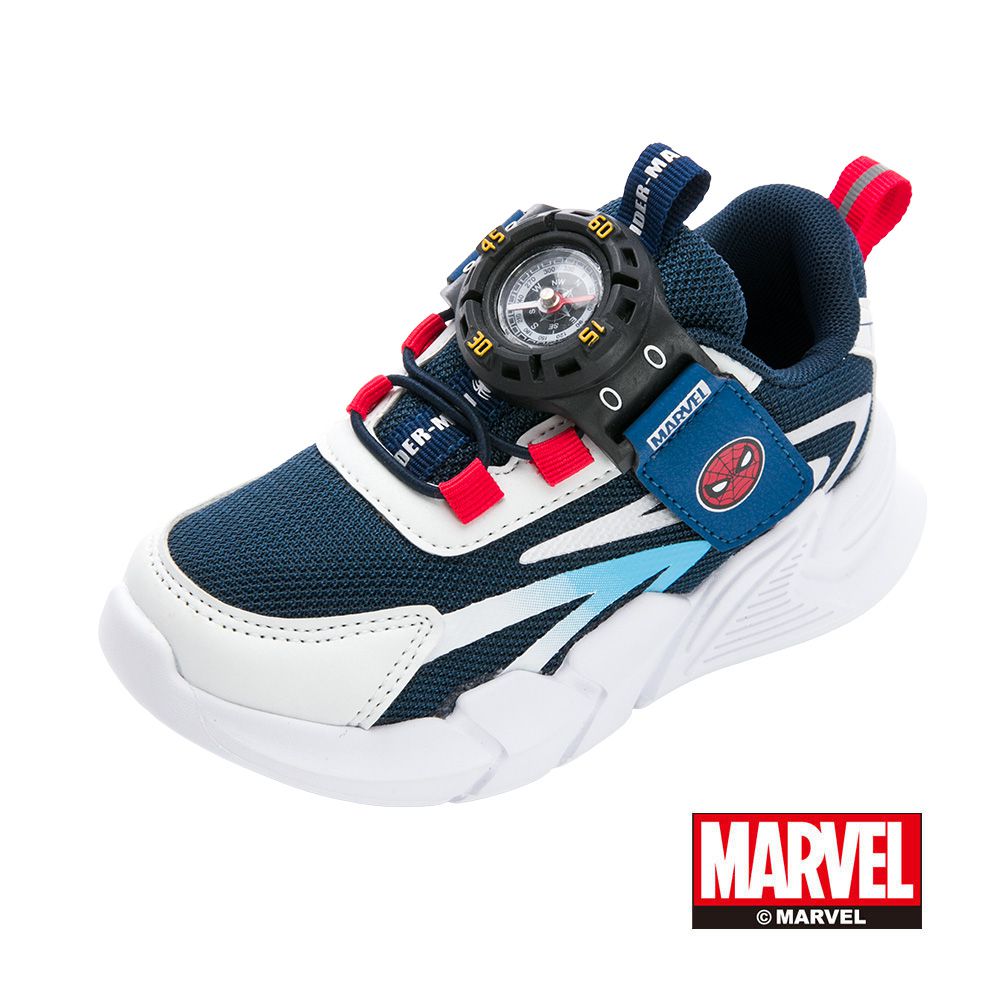 蜘蛛人 童鞋 指南針輕量運動鞋 MNKR55216-減緩跑步壓力輕量鞋底-白藍-(中大童段)