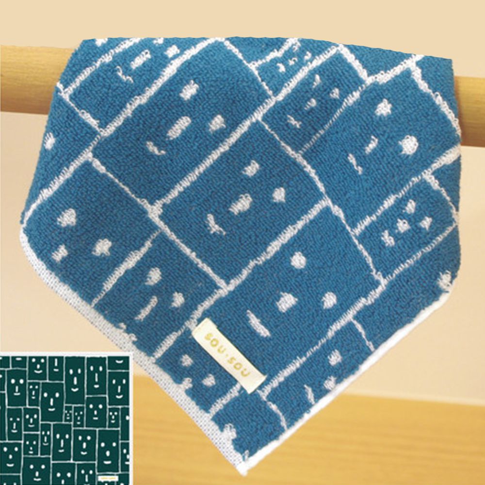 日本代購 - 【SOU·SOU】日本製今治純棉方巾-笑顏 (25x25cm)