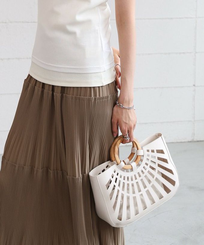 日本 Bab - 2way夏日竹柄鏤空手提/側背包-綠