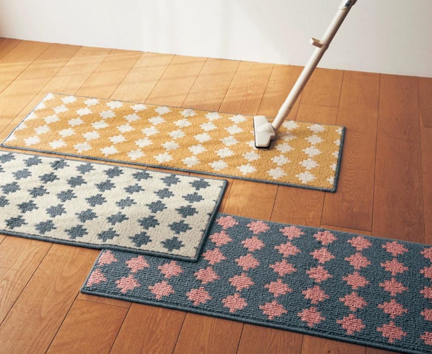 日本千趣會 - mini labo 去泥污腳踏墊-法蘭西花朵-藍綠