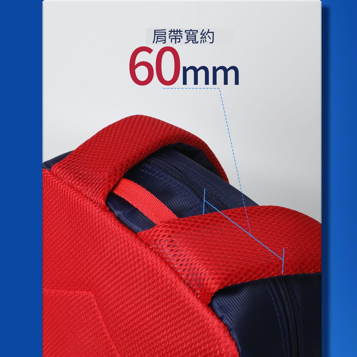 大容量輕量透氣書包-卡通人物杰特與小夥伴-印花藍 (建議90~120cm)-28x17x38cm