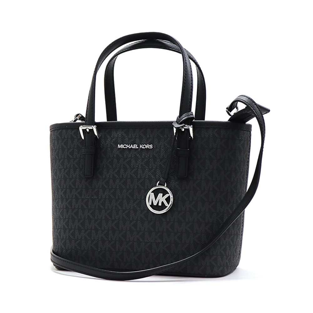 素色小款兩用托特包 (黑灰)