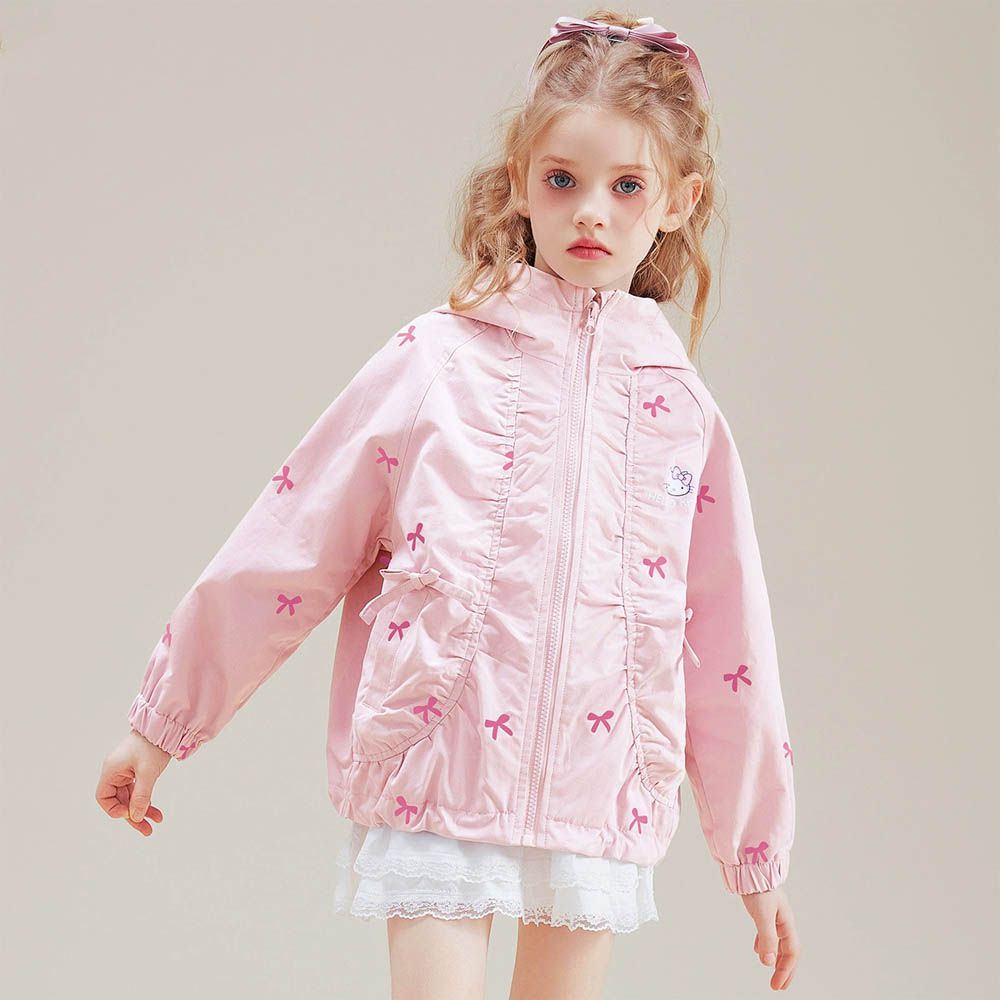 甜美蝴蝶結連帽外套-卡通人物Hello Kitty-粉色