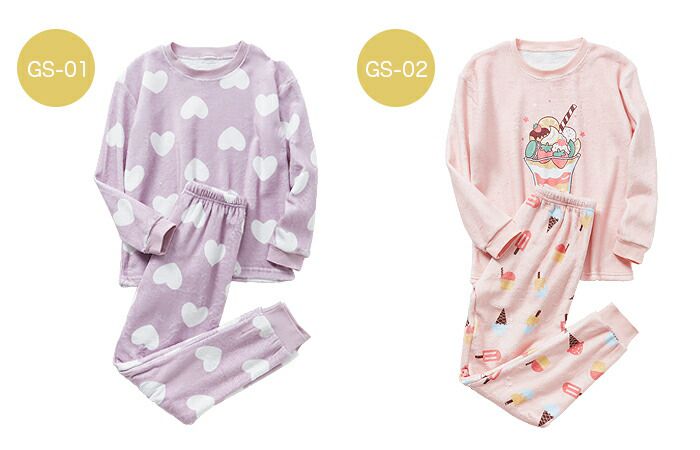 日本 Ho-ho kids - 溫暖絨毛感長袖兒童睡衣/家居服-星星-藍白