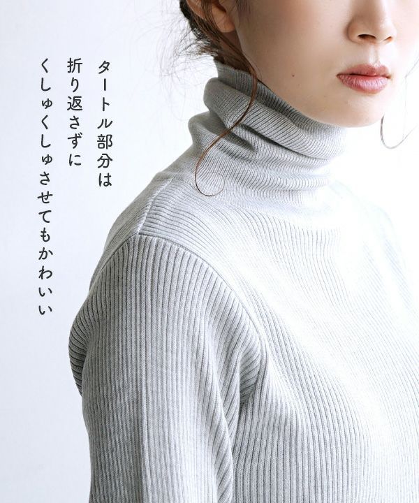 日本 zootie - 舒膚系列 彈性羅紋針織上衣-中高領-黑