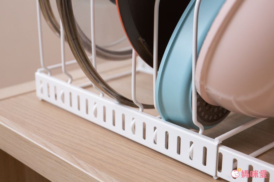 伸縮可調式鍋具收納置物架-白色