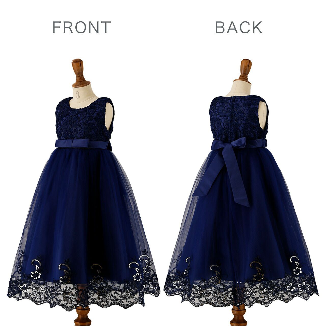 日本 Catherine Cottage - 腰帶蝴蝶結優雅蕾絲長洋裝/小禮服-紫羅蘭