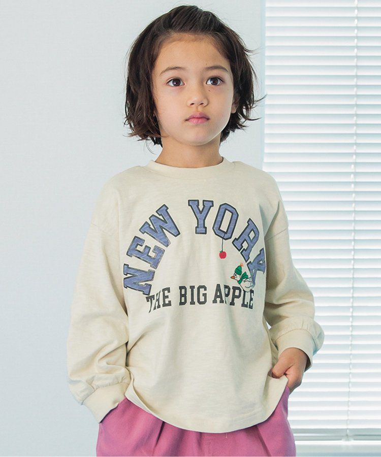 日本 BREEZE - [品牌週年限定]印花長袖上衣-打招呼-炭灰