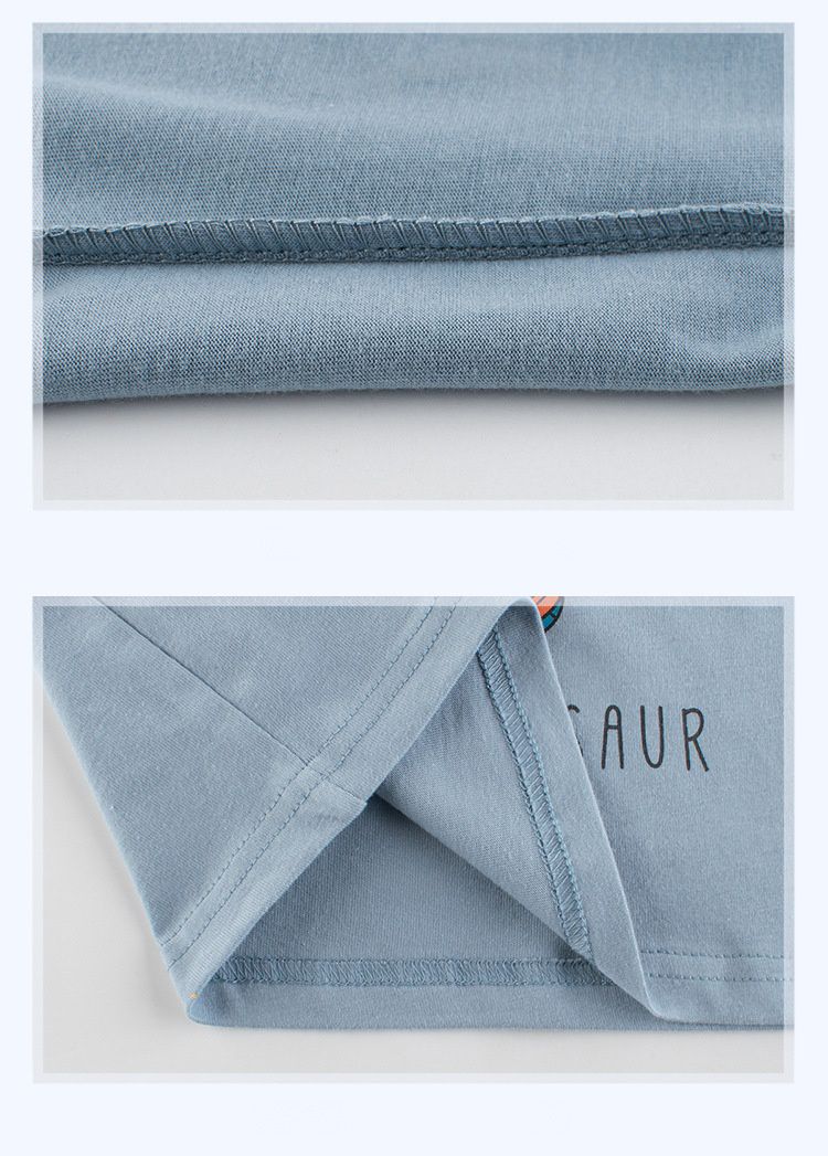 純棉長袖上衣-滑板恐龍-藍色