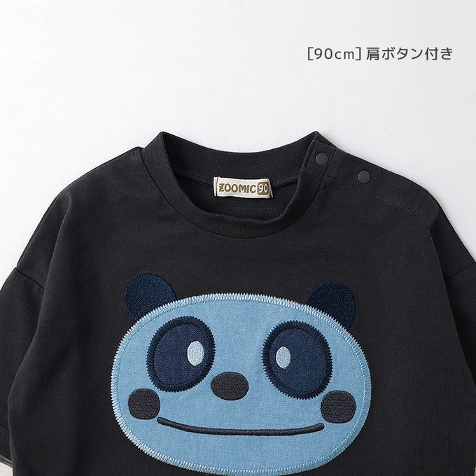 日本 ZOOLAND - 丹寧風小熊長袖上衣-假二件袖-紅