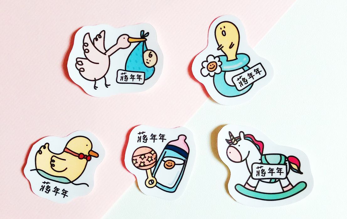 年年.studio - 姓名貼紙-透明裁型-女孩 (3.5x2.5cm)-50張入