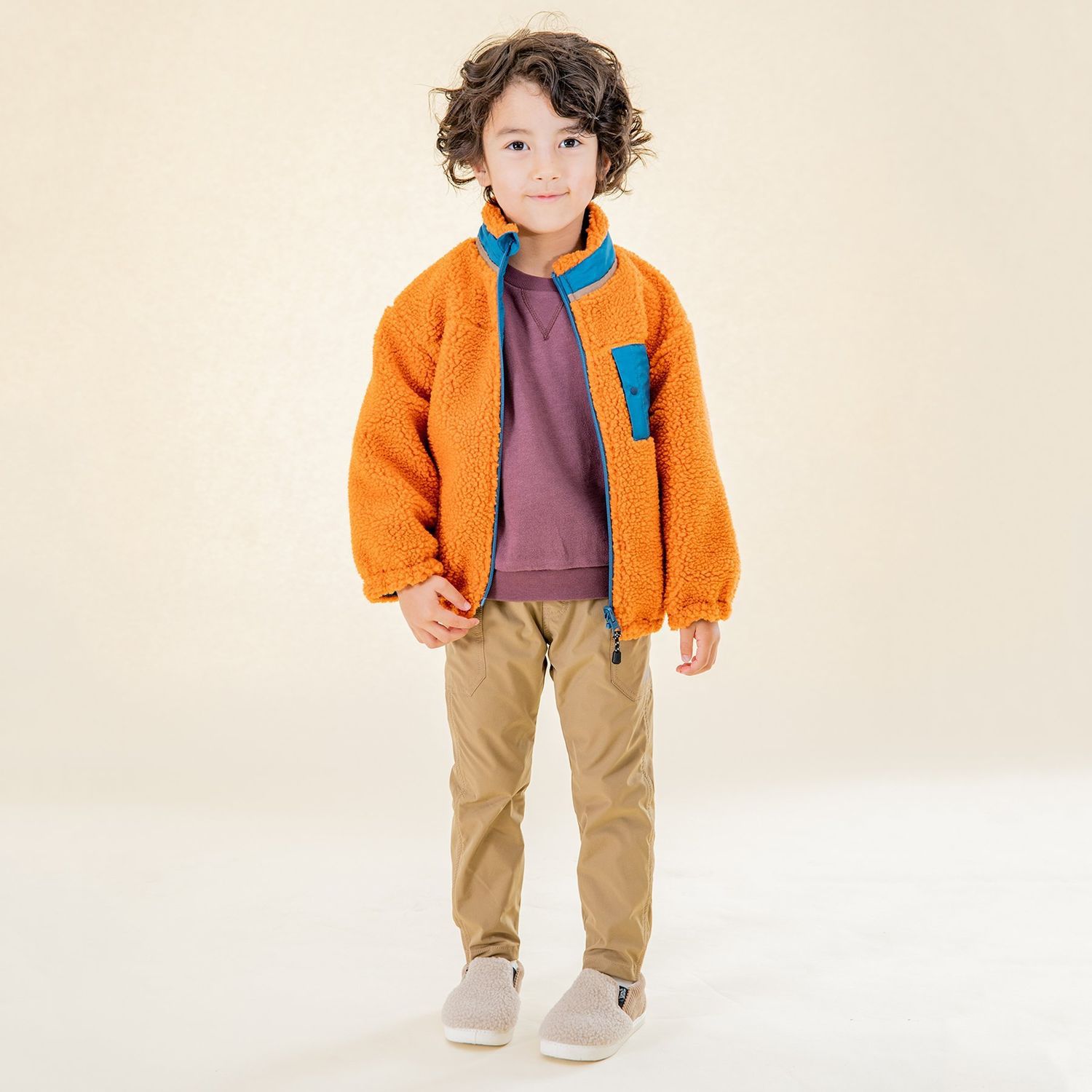 日本千趣會 - 泰迪熊短絨防風保暖外套-米杏