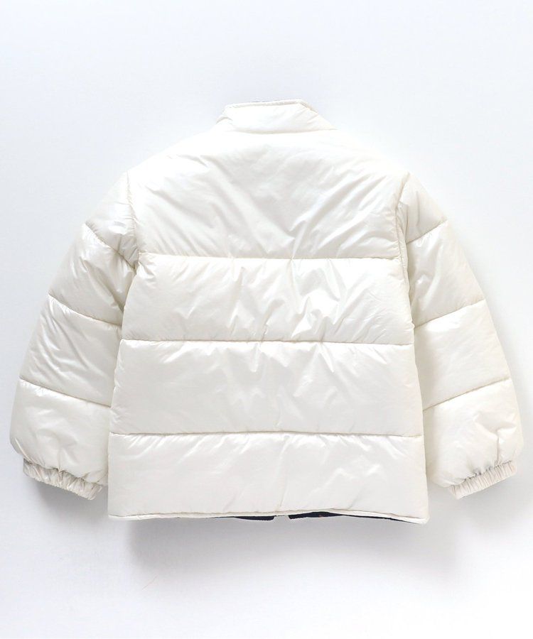 日本 apres les cours - 珍珠光澤正反2WAY鋪棉外套(可機洗)-彩色幾何-橘棕