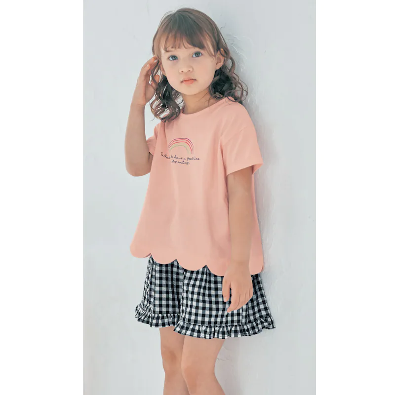 日本千趣會 - GITA 花朵衣襬印花短T-彩虹-黃