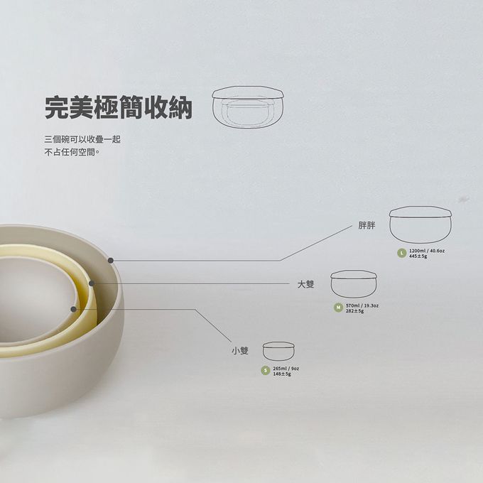 Besovida - 【超人氣商品】胖胖全矽膠環保碗1200ml-栗子棕