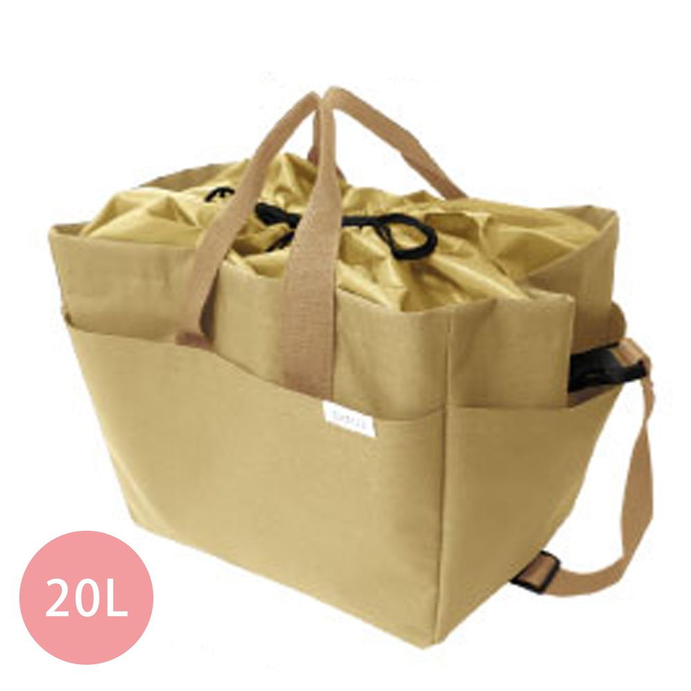 日本 Big Bee - 保冷購物袋(可裝購物籃)-杏-20L