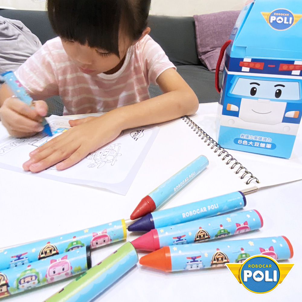 Robocar Poli 波力 救援小英雄 8色 大豆蠟筆