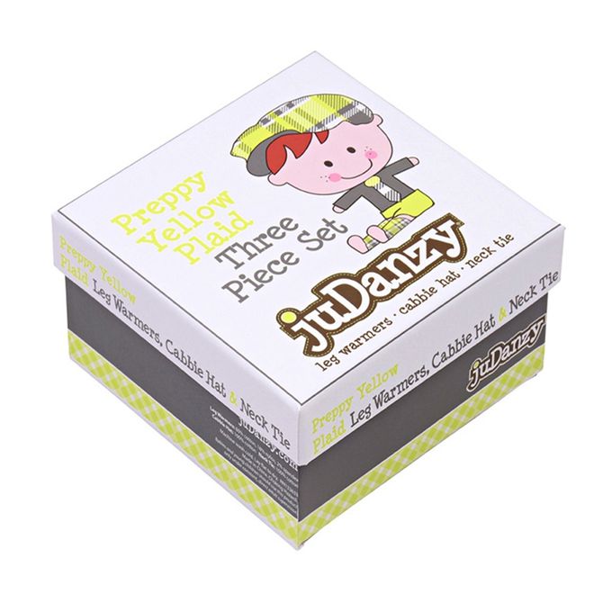 美國 juDanzy - 紳士寶寶禮盒三件組-黃灰格紋款 (1-3Y)