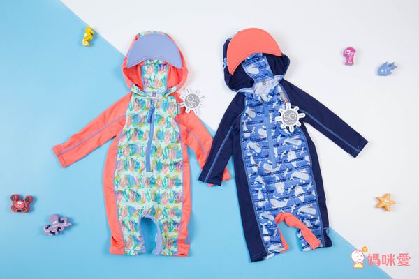 英國 Close - Pop-in嬰兒抗UV連帽海灘裝-鯨魚