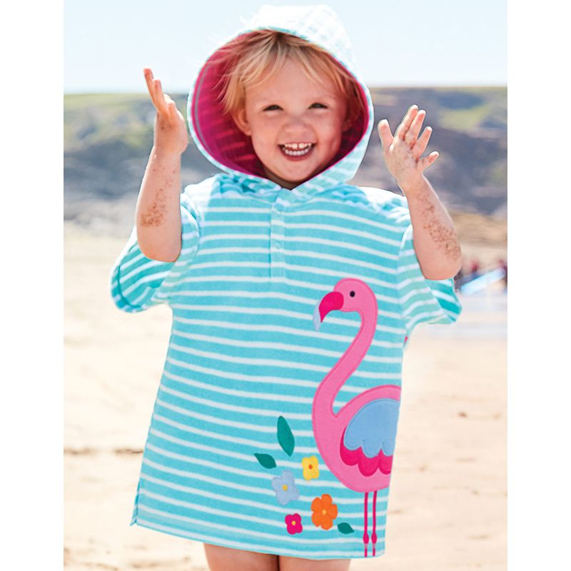 英國 JoJo Maman BeBe - 嬰幼兒/兒童游泳浴巾-紅鶴 (4-5Y)