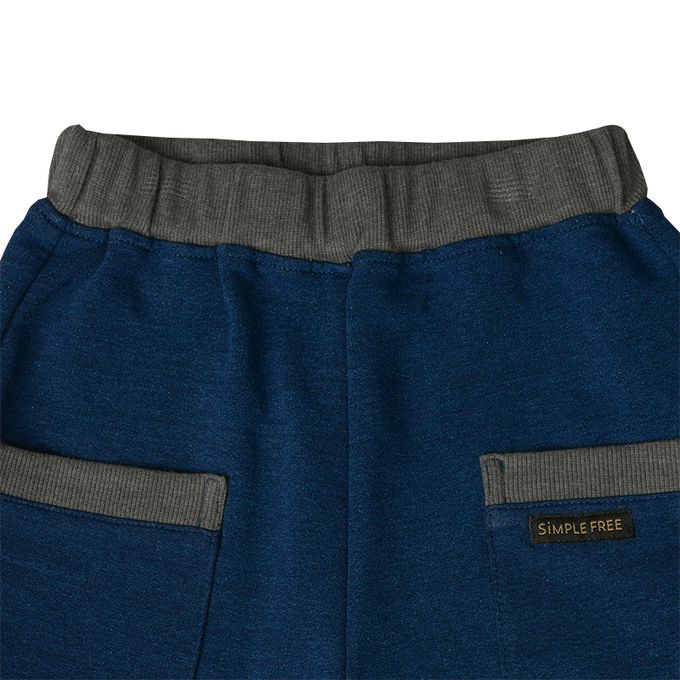 akachan honpo - 10分褲-大口袋-深藍色