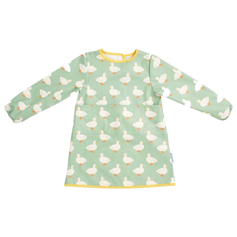 英國 JoJo Maman BeBe - 兒童多功能防髒防水學習衣/畫畫衣-可愛小白鴨 (1-3 Y)