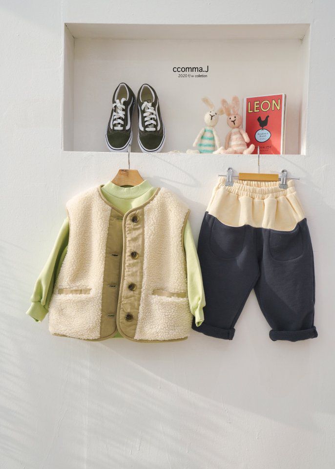 韓國 ccomma. J - 搖粒絨百搭背心-米