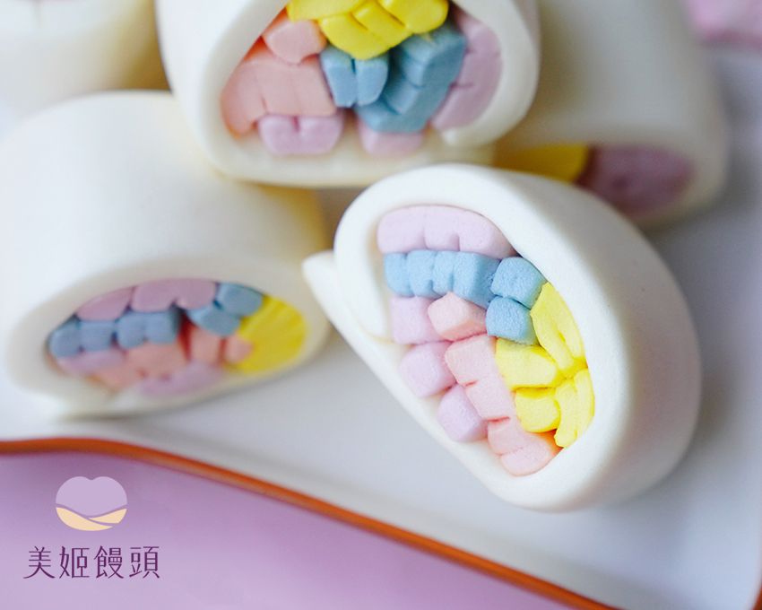 美姬饅頭 - 彩虹銀絲卷鮮乳造型饅頭 (6入)-50g