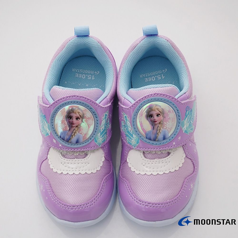 Moonstar日本月星 - DN冰雪奇緣電燈(中小童段)-運動鞋-紫