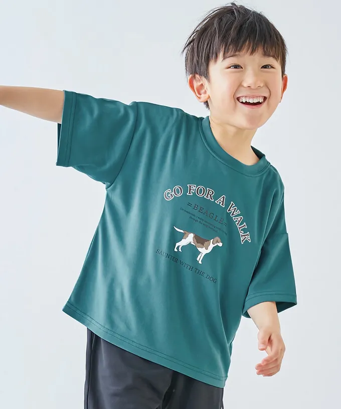 日本 devirock - 涼感速乾網眼 超舒適短袖上衣-英文logo-粉紅