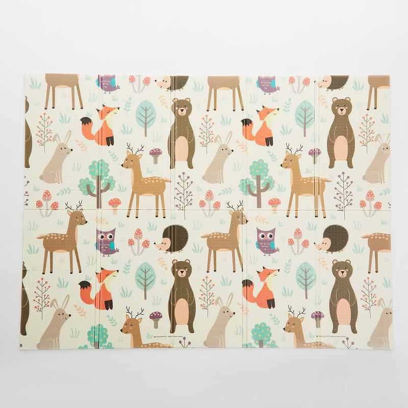 akachan honpo - 可折疊柔軟遊戲地墊-動物 (約148×198×1cm)-適用年齡：1歲以上