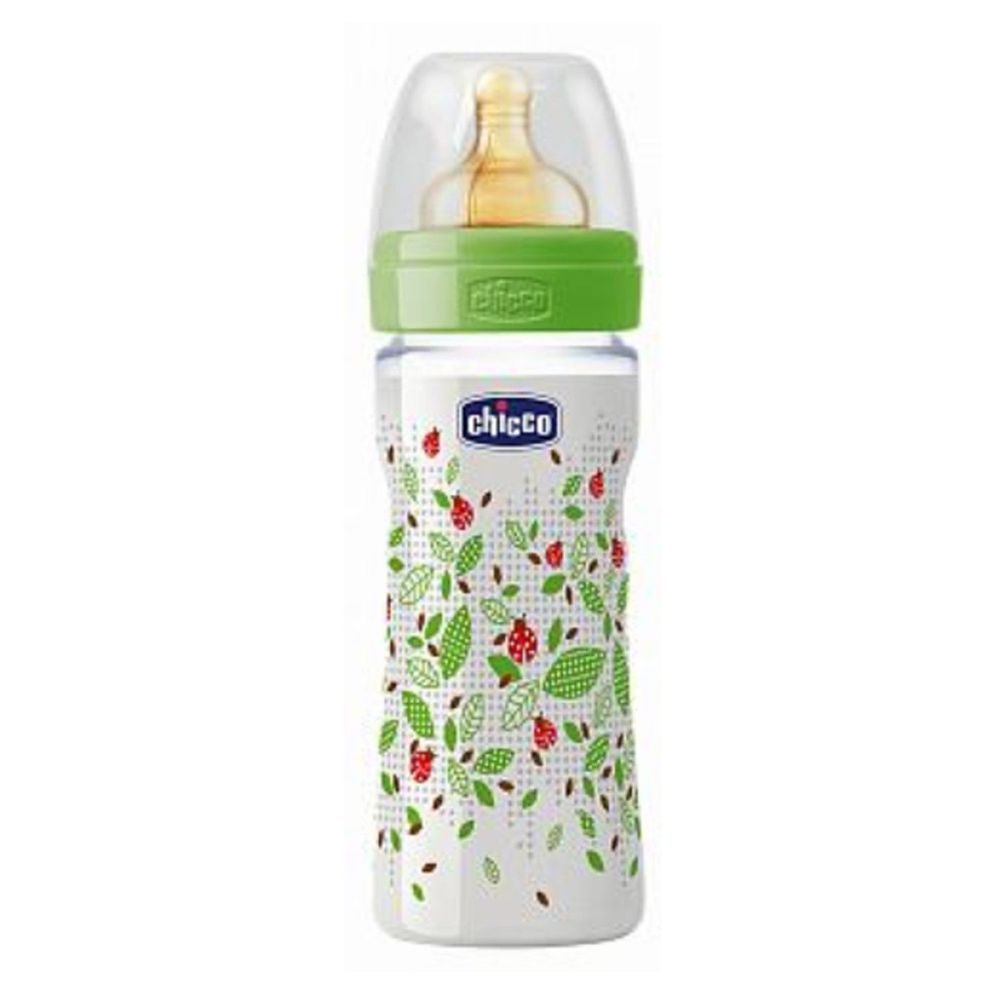 義大利 chicco - 舒適哺乳-自然田園乳膠PP奶瓶-大(2m+) (250ml)-單孔