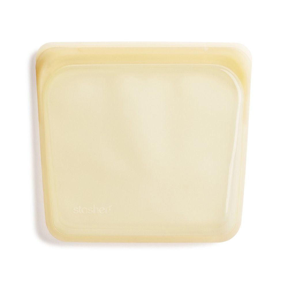美國 Stasher - 食品級白金矽膠密封食物袋-Sandwich方形-熱帶鳳梨 (443ml)