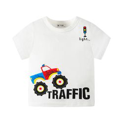 純棉短袖上衣-traffic車車-白色