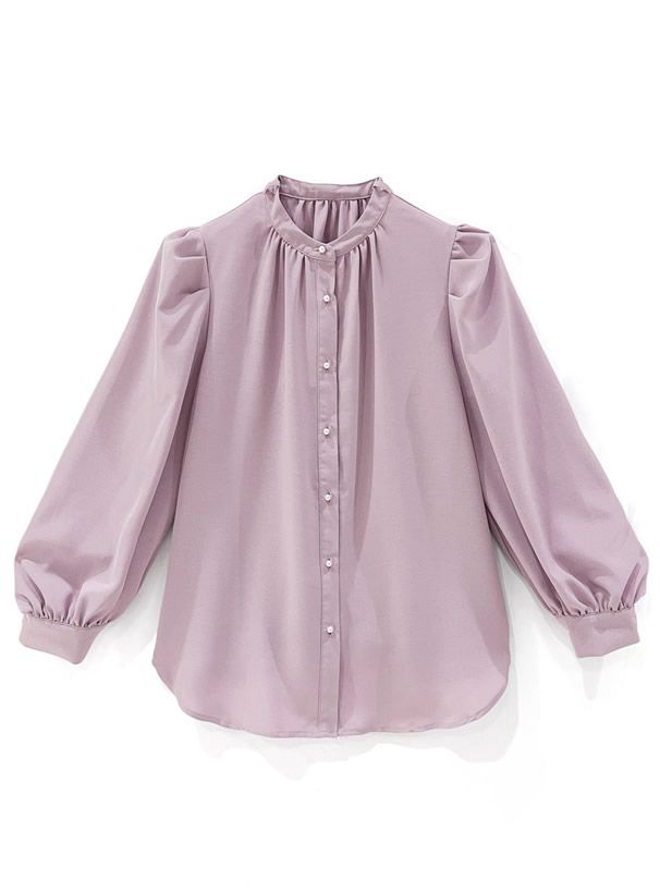 日本 GRL - 優雅扭結雪紡長袖上衣-簡約黑